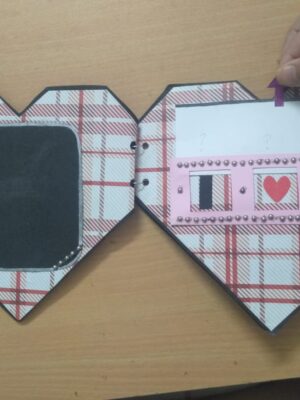 Geometrical heart shaped scrapbook