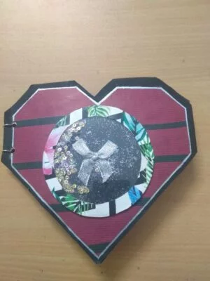 Geometrical heart shaped scrapbook