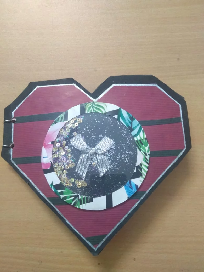 Geometrical heart shaped scrapbook
