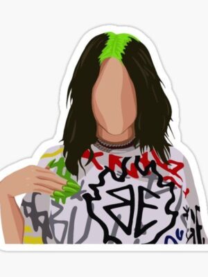 Billie Eilish Themed Stickers (Pack of 6)