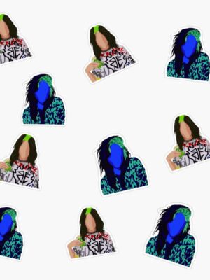 Billie Eilish Themed Stickers (Pack of 6)