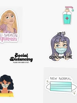 Quarantine Themed Stickers (Pack of 6)